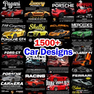 1500+ Car Designs PNG Bundle: T-Shirt Prints, Automotive Vector Art (Digital Download)