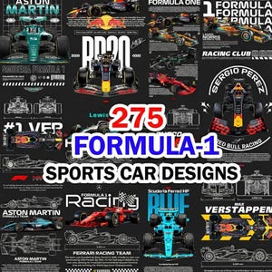Ontwerpen T-shirt F1 sportwagen: 275 png-afbeeldingen (digitale download)