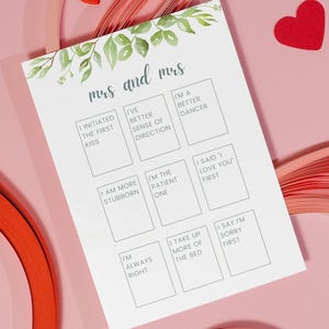 LGBTQ Bridal Shower Game Printable Lesbian Hen Party Quiz Digital Bachelorette Dare Gay Wedding Activity Bridal Bingo Guess Dress Lesbehen