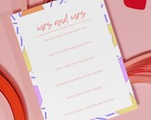 LGBTQ 90s Lesbian Hen Party Template Quiz Bachelorette Gay Wedding Activity Personalized Bridal Bingo Guess Dress Custom Bridal Shower Canva