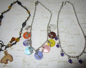 Colección de tobilleras vintage Lote de 3 con encantos únicos