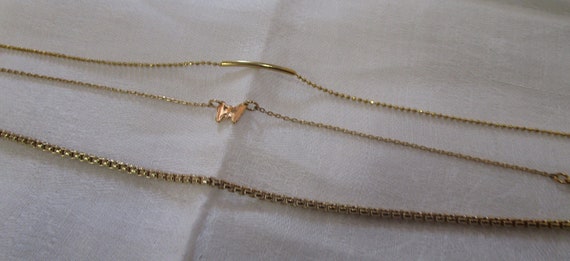 Vintage Anklets Collection Lot of 3 Gold Color Me… - image 2