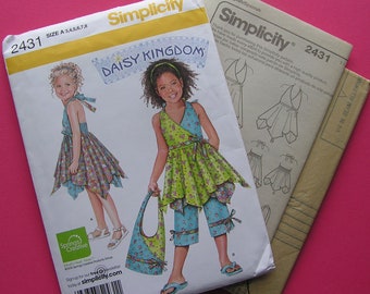 Simplicity 2431 Daisy Kingdom Girls Dress Uncut Sewing Pattern  Sz  3-8