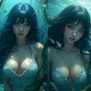 Anime Girl Manga Art Prints: Digital Download Bundle (A1-A6, JPG & PNG)