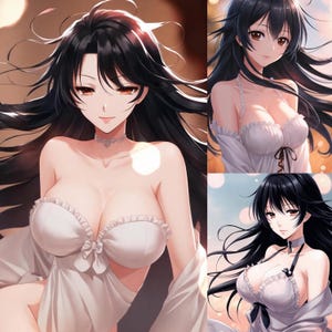 Anime Manga Girl Art Prints: Digital Download Bundle (A1-A6, JPG & PNG)