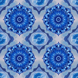Mandala Blu motieven naadloos patroon digitaal papier digitale download hoge kwaliteit 300 dpi standaard 12'' x 12'' inch 3600 x 3600 px jpg-bestand