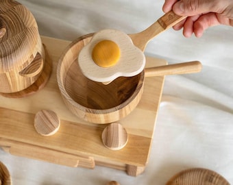Montessori Kitchen Play Set: Eco Ash Wood Cooking Toys