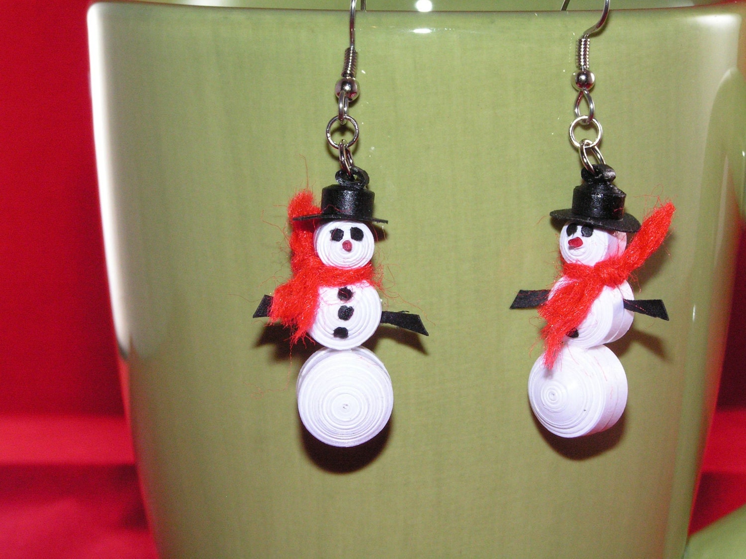 Snowman Earrings Etsy