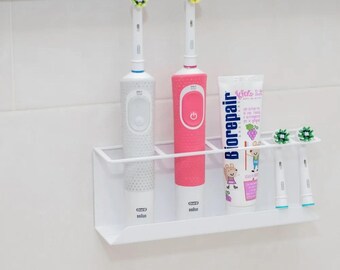 Toothpaste Holder Rack, Bathroom Toothbrush Stand, Metal Toothbrush Stand, Wall-Mounted Holder Toothpaste Organizer, Electric Toothbrush hol