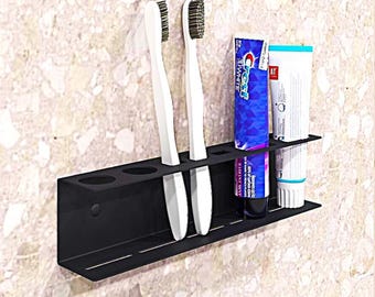 Wall Mount Steel Toothbrush Holder: Rustproof Bathroom Organizer