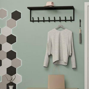 Wall Mount Coat Rack  Minimalist Entryway Coat Rack | Wall Mounted Coat Hook Rack | Hallway floating shelf | Farmhouse coat stand gifts