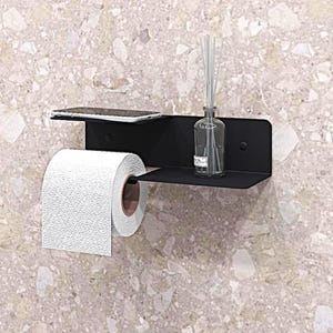 Supporto per carta igienica, porta rotolo di carta igienica a parete, mensola per rotolo di carta igienica, porta rotolo di carta igienica minimalista, mensola con supporto
