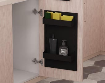 Kitchen Cabinet Door Organizer, Metal Pantry Storage Rack, 2 Shelf Spice Rack, Cabinet Storage Organizer, Space Saving Kitchen Storage