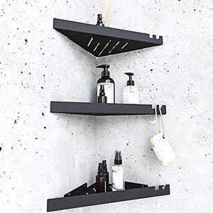 Set 3pcs Corner Floating, Bathroom Corner Shelf, Stainless Storage Organizer, Shower Racks, Corner Triangle Shelf, Shelves for Shower Soap