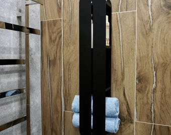 Vertical Bathroom Organizer, oval aluminum shelf for bathtub or shower, Sleek Metal Shelf for Bathroom & Kitchen, Floating Shelf
