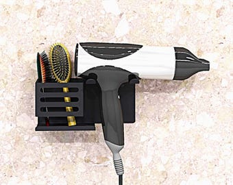 Hair Dryer Stand, Hair Care Tools Holder Wall Mount,Steel Hair Dryer Holder, Hair Blow Dryer Rack Organizer for Wall, Hair Dryer Holder Bath