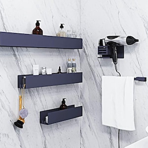 Bathroom Wall Shelf Modern Simple Preservative  Steel Waterproo,Bathroom Wall Organizer, Modern Metal Floating Bathroom Shelf, Storage Bath