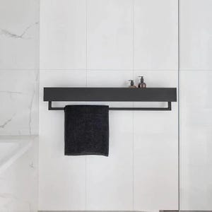 Bathroom Shelf with Towel Bar Towel Holder, Bathroom Shelf, Home Toilet Shelf for,  Towel Rack, Wall Mounted Towel Holder