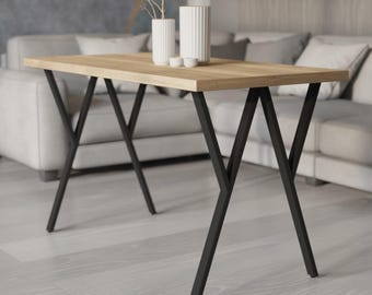 Patas de mesa de acero industrial (par), base de escritorio de metal, 28 pulgadas