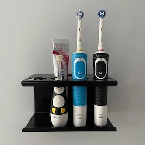 Toothbrush holder / Toothbrush stand, Black Toothpaste Stand Rack, Toothbrush Storage Rack, Electric  Oral-B Toothbrush Holder.