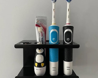 Toothbrush holder / Toothbrush stand, Black Toothpaste Stand Rack, Toothbrush Storage Rack, Electric  Oral-B Toothbrush Holder.