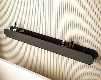 An der Wand befestigter Badezimmerregal-Organizer, minimalistisches Badezimmerregal 100 cm 39,4 Zoll, DUSCHREGAL, hängender Badezimmerorganisator