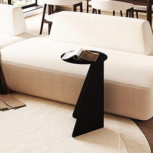 Mesa auxiliar de centro de metal, mesa auxiliar para sofá, mesa auxiliar en forma de C, mesa auxiliar pequeña para sofá, mesa para sala de estar, mesa de fiesta de hierro, mesa moderna