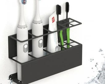 Toothbrush Holder, Electric Toothbrush Organizer Metal  Practical Toothpaste, Wall Mount Toothbrush Holder for Shower, Toothbrush Toothpaste
