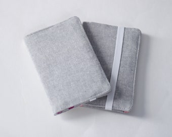 Pink Gray Women's Wallet - PREORDER; Women's Fabric Wallet; Floral Fabric Wallet Pink and Gray; Small Cloth Wallet; Girls Wallet; Linen