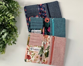 Rifle Paper Floral Wallet; CUSTOM Womens Wallet; Floral and Linen Slim Wallet; Fabric Wallet Choose Your Fabric - MADE to ORDER