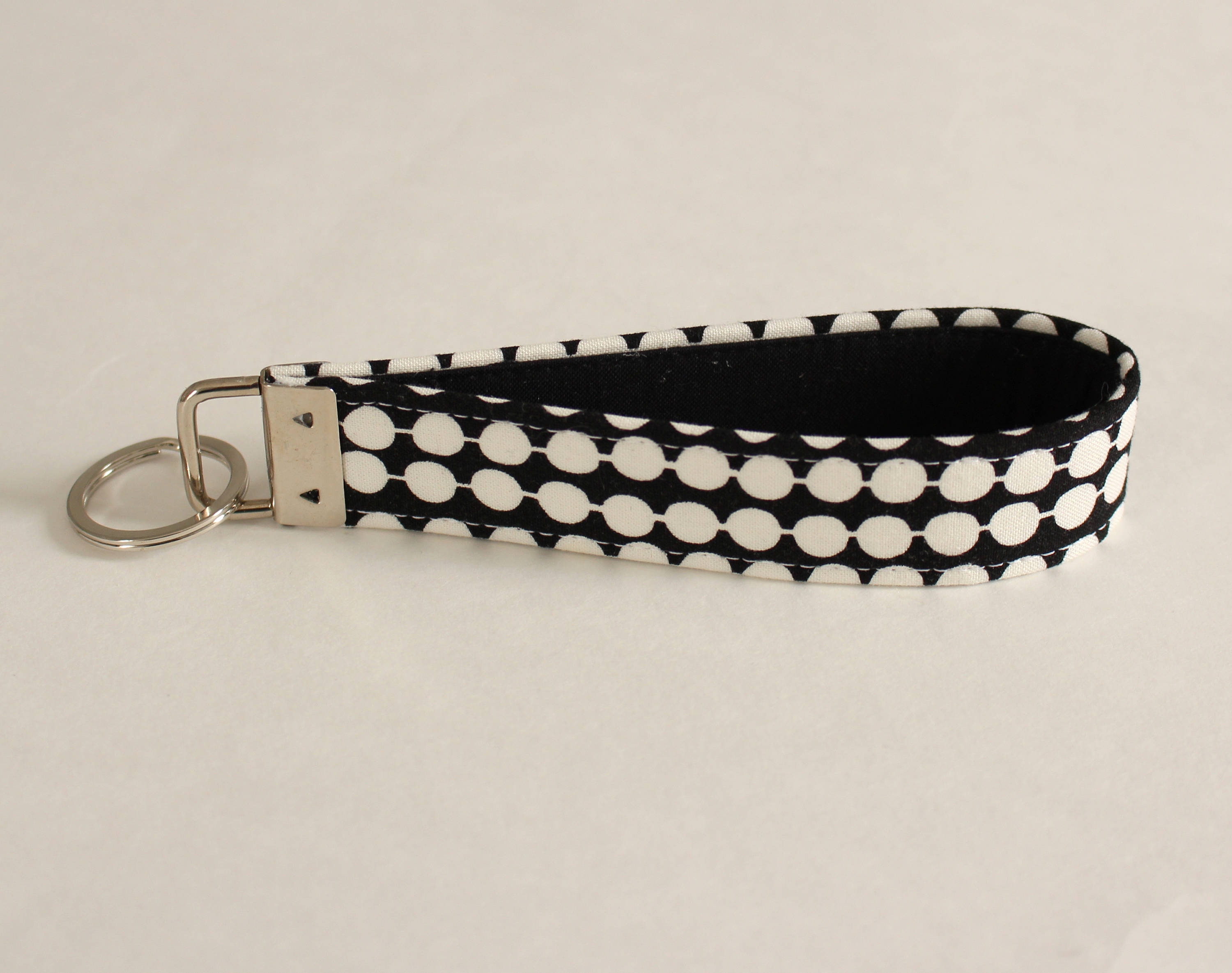 Black and White Fabric Keychain PREORDER Black White Key Etsy