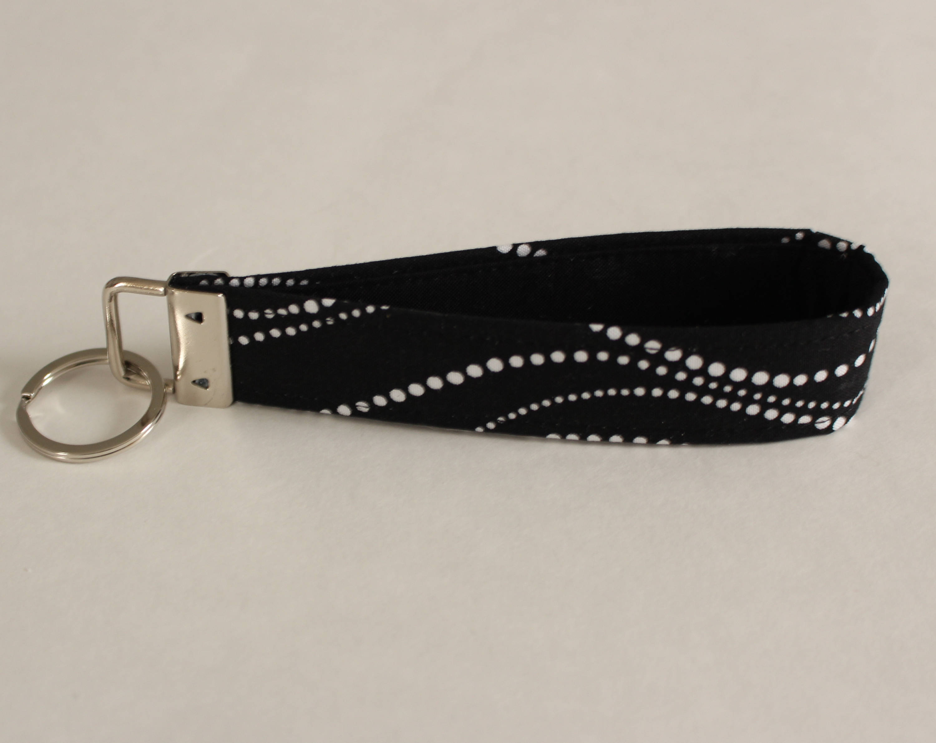 Black and White Fabric Keychain PREORDER Black White Key Etsy