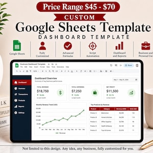 Custom Google Sheets Template, Google Sheet Automation, Dashboard, Formula Setup, Apps Script, Business Spreadsheet