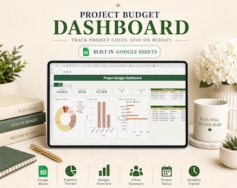Multi Project Cost Tracker Google Sheets | Project Budget Planner, Expense Tracker, Cost Control Dashboard & Profit Analysis
