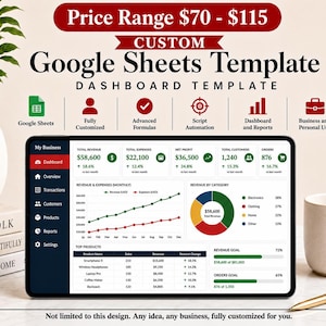 Custom Google Sheets Template, Google Sheet Automation, Dashboard, Formula Setup, Apps Script, Business Spreadsheet | Digital Download