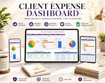 Client Expense Dashboard | Expense Tracker Spreadsheet | Business Finance Tracker | Budget Planner | Income Tracker & Finance Dashboard