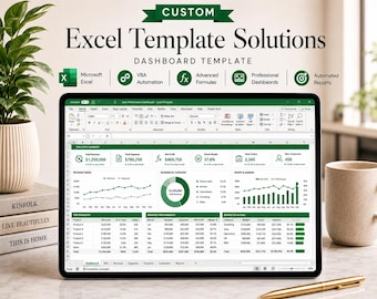 Plantillas personalizadas de Excel, automatización de Excel, macros VBA, paneles de control, configuración de fórmulas, servicio de hojas de cálculo empresariales.