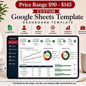 Custom Google Sheets Template, Google Sheet Automation, Dashboard, Formula Setup, Apps Script, Business Spreadsheet | Digital Download