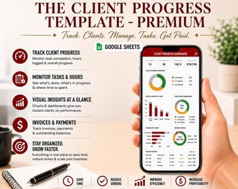 Ultimate Client Progress Tracker | CRM Tracker Excel | Lead Management Spreadsheet | Customer Database & Sales Pipeline Tracker | Digital