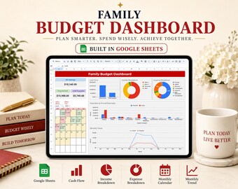 Hoja de cálculo de presupuesto familiar y para parejas para gastos del hogar Presupuesto mensual y anual para niños y familia Hojas de cálculo de Google Excel Seguimiento de facturas y deudas