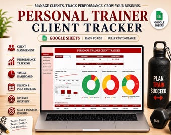 Personal Trainer Client Tracker | Habit Tracker | Workout Tracker | Gym Client | Session Tracker | Membership Tracker | Digital Download
