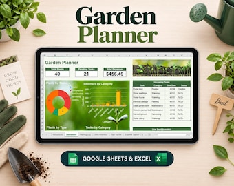 Garden Planner | Excel & Google Sheets | Gardening Log and Garden Journal | Plant Organizer and Seed Tracker | Vegetable and Flower Planner