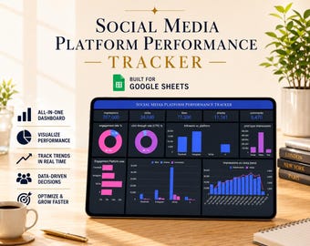 Panel de análisis de redes sociales / Planificador de Instagram y TikTok (Google Sheets) / Descarga digital