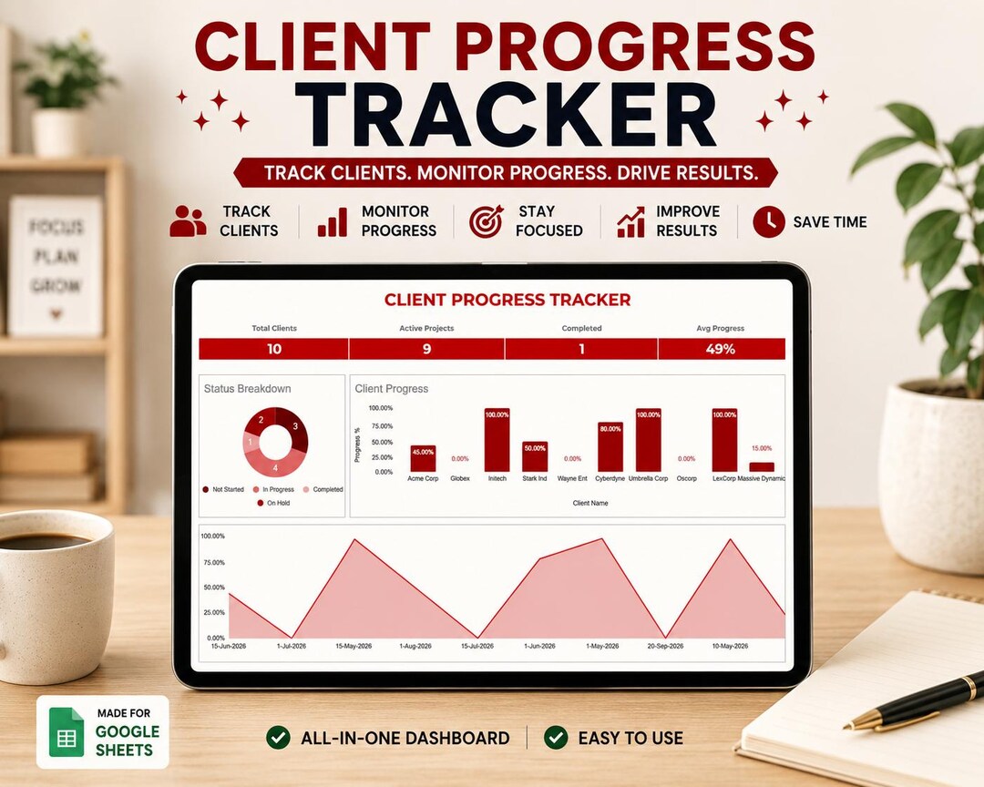 Client Progress Tracker | Personal Trainer Spreadsheet | Fitness ...