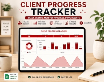 Client Progress Tracker | Personal Trainer Spreadsheet | Fitness Trainer CRM | Client Management | Progress Photos & Invoice Template