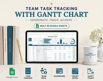 Gantt Chart Vorlage | Projekt-Tracker | Team Aufgabenplaner | Timeline & Aufgabenmanagement Google Sheets