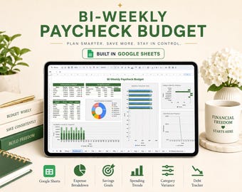 Hoja de cálculo para el seguimiento del presupuesto semanal / Presupuesto por nómina / Plantilla de planificador de presupuesto semanal / Hojas de cálculo de Google / Microsoft Excel