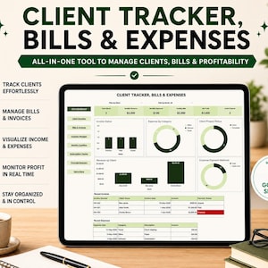 Client Tracker Bills and Expenses| Personal Finance Budget Sheet | Monthly Bill Payment Planner | Finance Spreadsheet | Digital Download