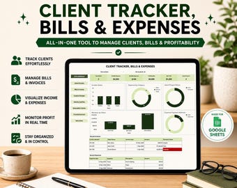 Suivi des factures et des dépenses des clients | Feuille de budget des finances personnelles | Planificateur de paiements de factures mensuels | Feuille de calcul financière | Téléchargement numérique