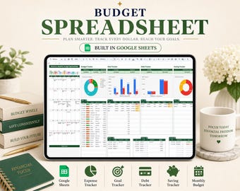Hoja de cálculo de presupuesto Google Sheets Planificador de presupuesto mensual Plantilla de presupuesto de nómina Planificador financiero semanal simple para principiantes Quincenal